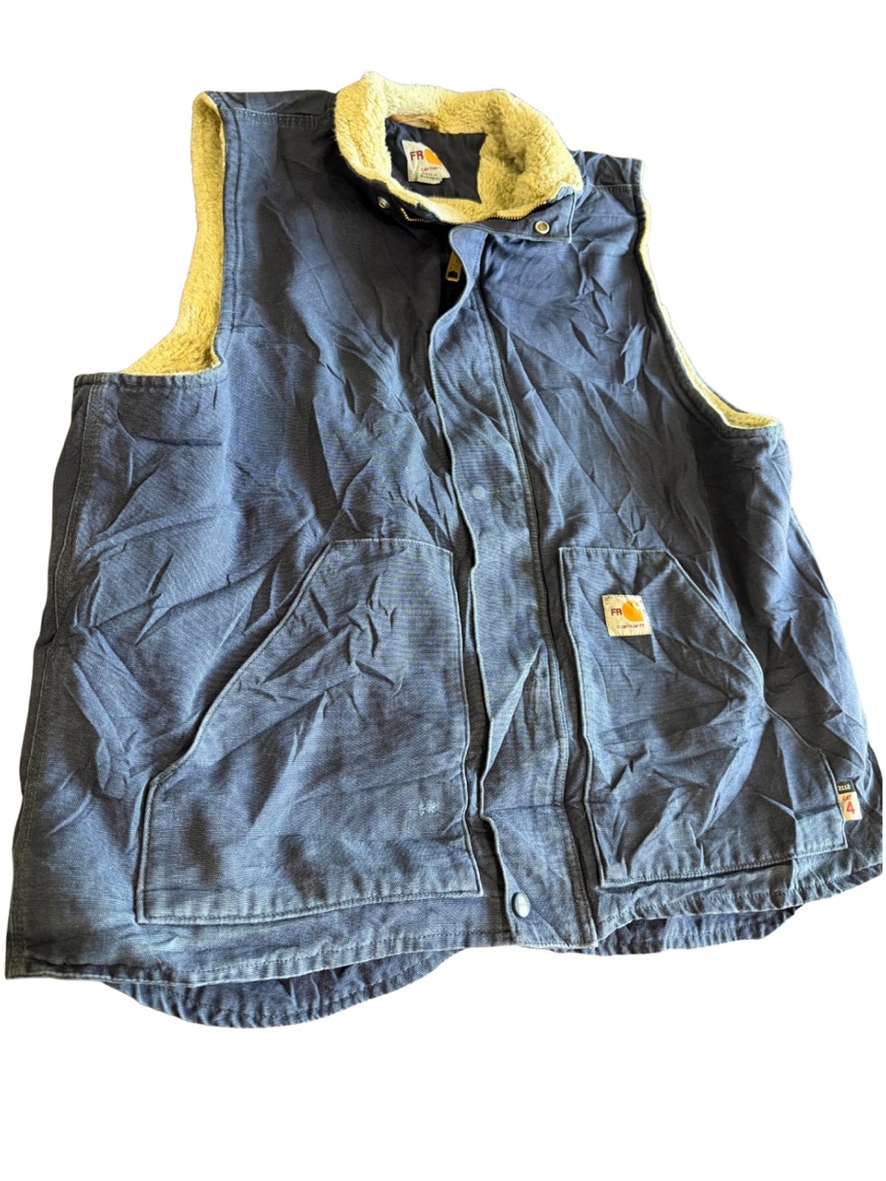 Carhartt FR CAT 4 Sherpa Lined Vest XLTall Distressed Workwear Ranch Western Y2K View 2